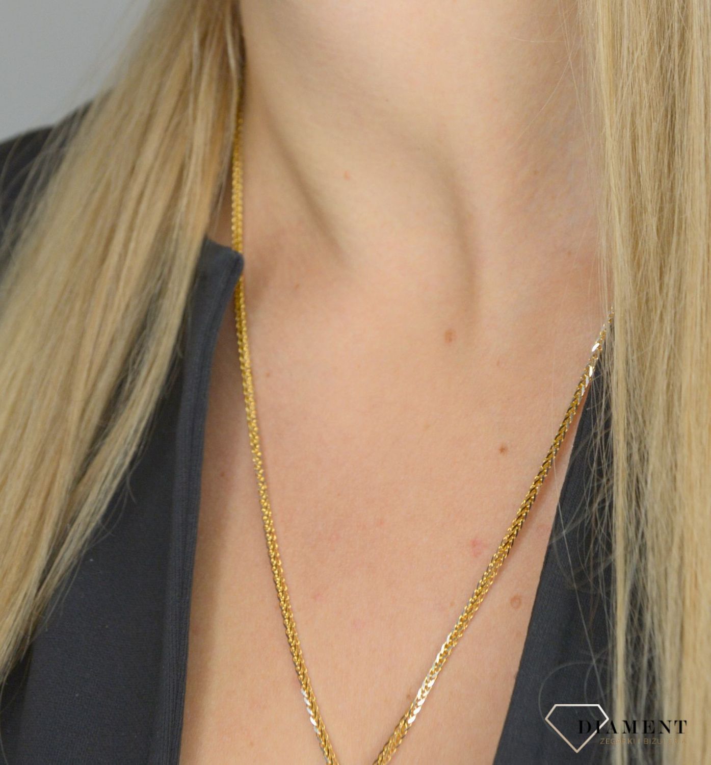 Złoty łańcuszek 585 lisi ogon 2mm DIA-LAN-1204-585 2mm ✅ Złoty łańcuszek o pięknym splocie lisi ogon ✅.jpg